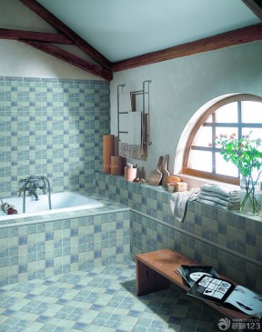 家庭浴室防滑砖贴图装修案例