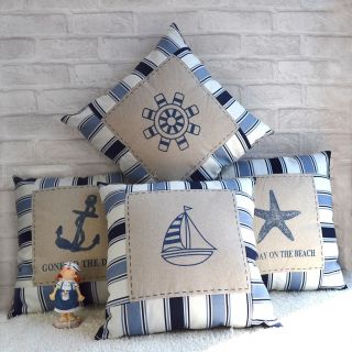地中海风格十字绣抱枕图案