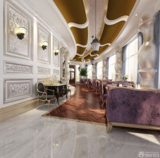 欧式风格咖啡厅沙发设计图片