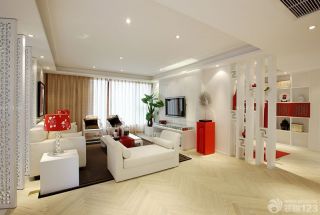 现代客厅泛白色地砖设计图