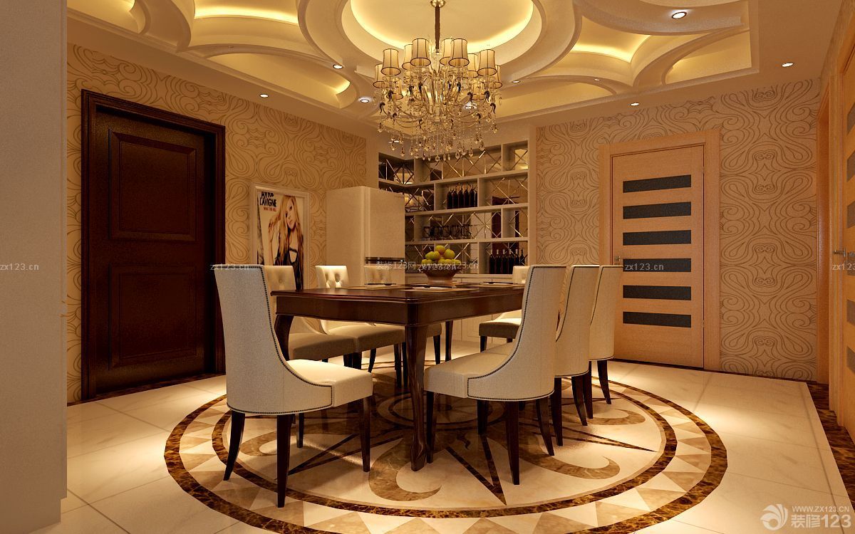 餐厅拼花地砖设计图片