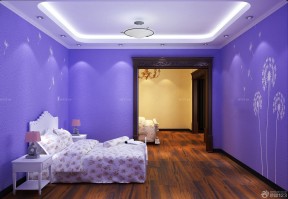 温馨欧式风格大卧室硅藻泥背景墙装修效果图