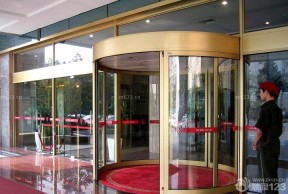酒店餐厅弧形自动门设计效果图
