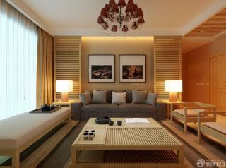 日式风格日本超小户型客厅木质茶几装修图