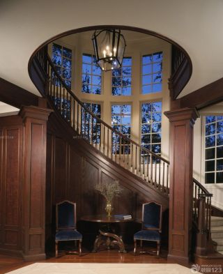 新古典风格别墅楼梯设计效果图