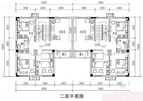 双拼别墅户型图二层