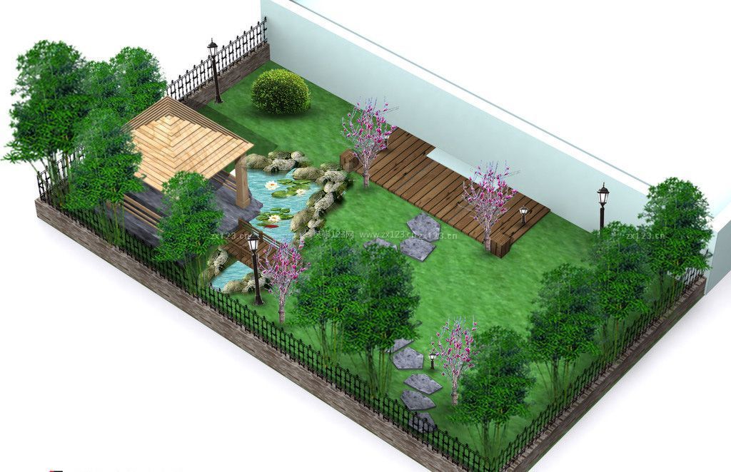 简约风格庭院绿化设计效果图
