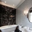 家居浴室黑色大理石背景墙装修图片