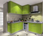 整体厨房 绿色橱柜设计图