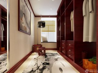 中式家装走入式衣柜设计效果图片