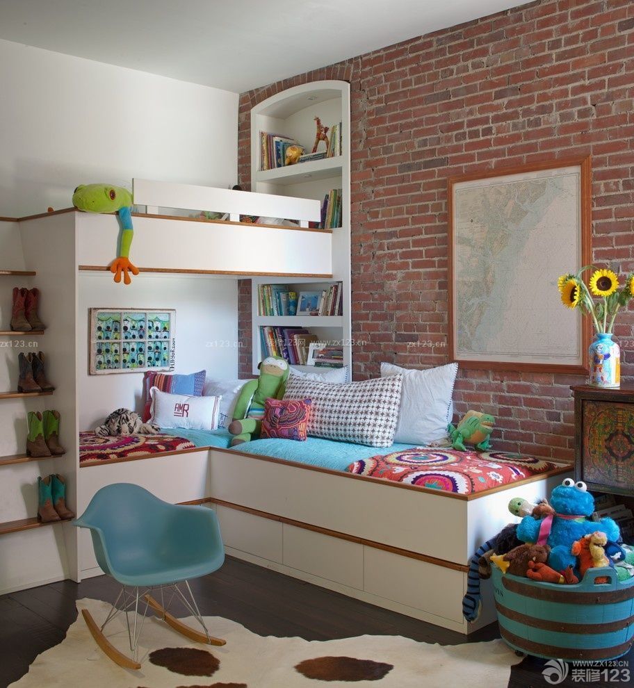 美式风格小户型儿童房间布置效果图
