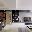 现代时尚家庭客厅黑色大理石装修实景图