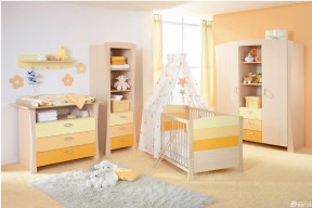 个性可爱家庭卧室装修婴儿床实景图