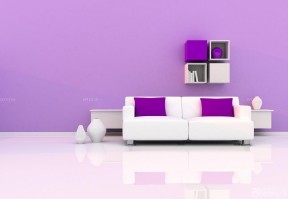 紫色墙面 家庭室内