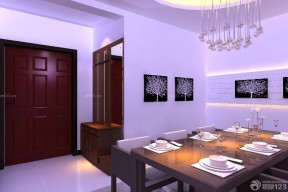 2023最新家庭餐厅室内紫色墙面效果图
