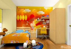 橙色墙面 儿童房