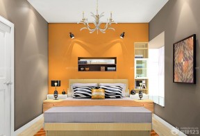 橙色墙面 卧室设计
