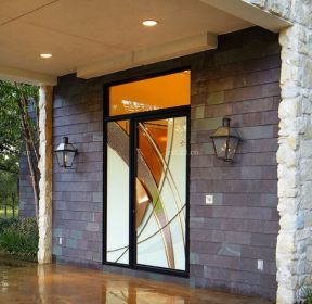 别墅艺术玻璃门设计效果图
