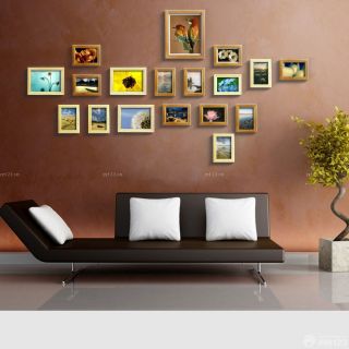客厅沙发背景情侣照片墙装修设计图