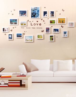 现代简约家装情侣照片墙设计图
