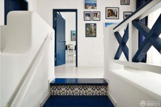 地中海风格室内楼梯建筑装修实景图
