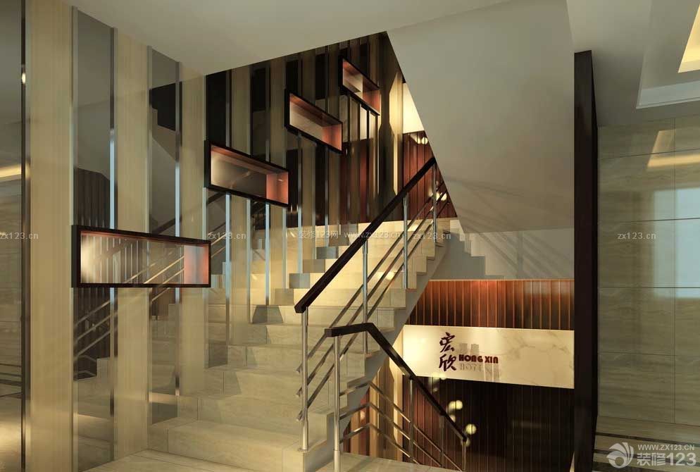 宾馆装修设计楼梯设计效果图