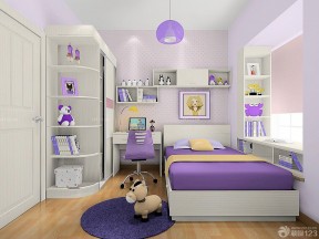 紫色女生房间装饰效果图
