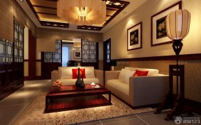 最新简约现代家庭室内客厅红木色门效果图片
