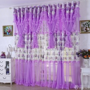 温馨时尚家庭室内绣花窗帘效果图欣赏