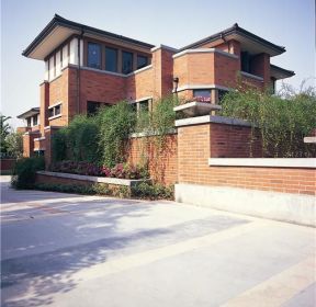 最新古典别墅外墙红砖墙装修效果图-每日推荐