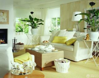 时尚田园家庭室内客厅置物凳装修设计图