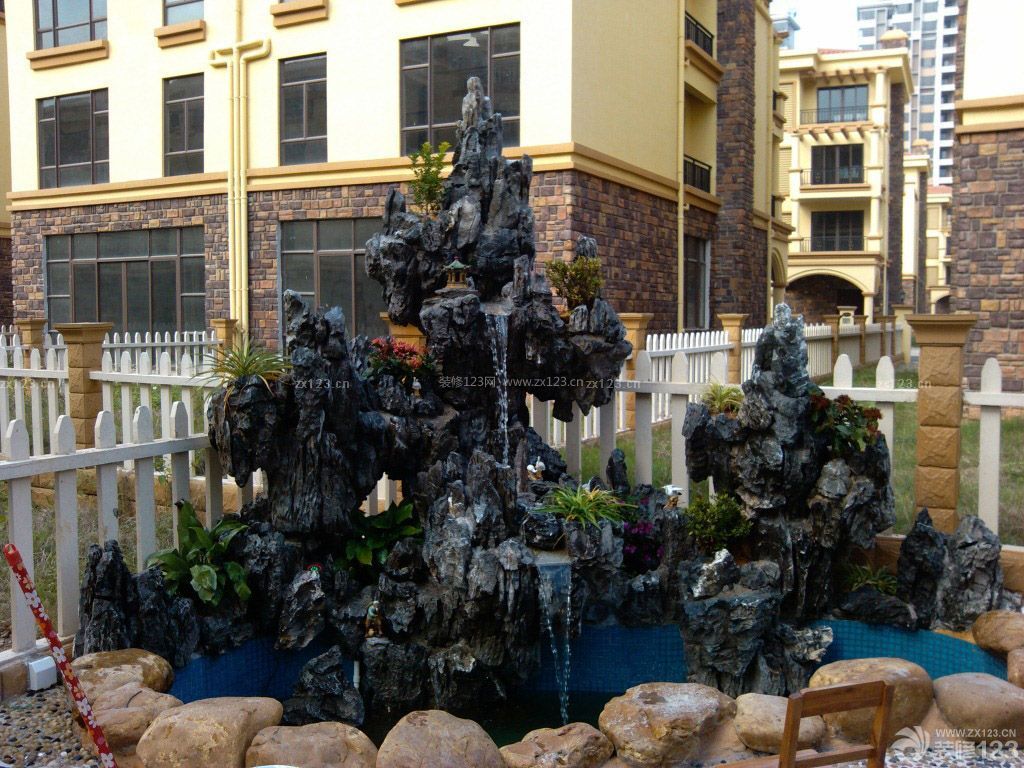 大型欧式室内阳台庭院鱼池装饰假山流水喷泉造景风水招财树脂摆件-阿里巴巴
