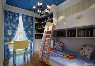 可爱儿童房间实木儿童床设计效果图