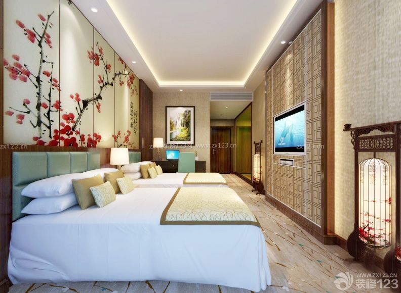 最新中式风格快捷酒店房间设计图
