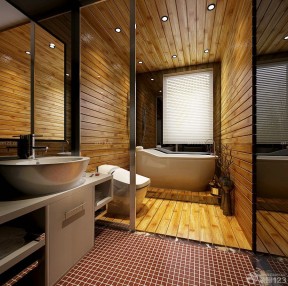 二手房装修设计 桑拿板浴室