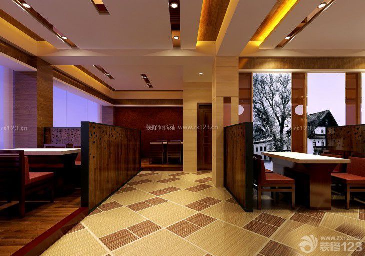 中式快餐店吊顶灯设计效果图片