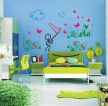创意儿童房间背景墙彩绘装修设计图