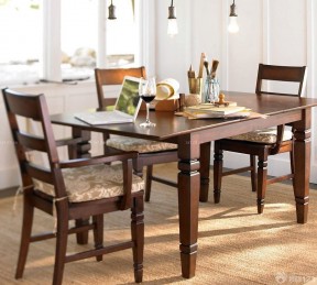 实木折叠餐桌 中式风格