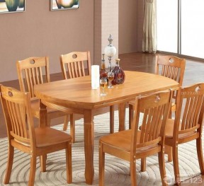 实木折叠餐桌 现代中式家装
