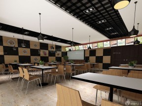 最新现代快餐店小餐桌设计装修效果图