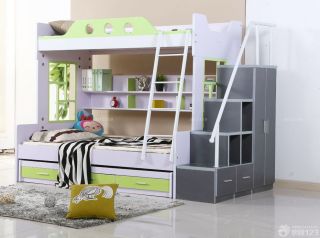 现代风格儿童房家具高低床设计图片