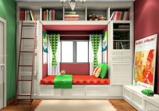 美式风格儿童房家具儿童床设计图