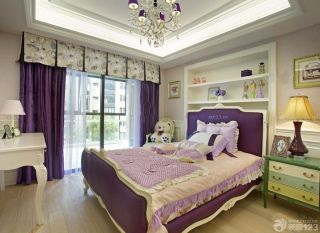 儿童房家具紫色儿童床设计图