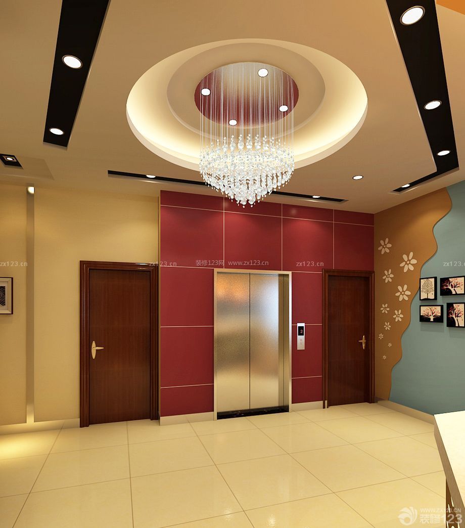 现代最新快捷酒店大厅个性创意装修设计效果图