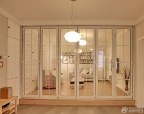 家装客厅不锈钢玻璃门设计效果图