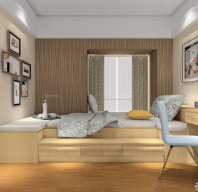 飘窗榻榻米床装修效果图