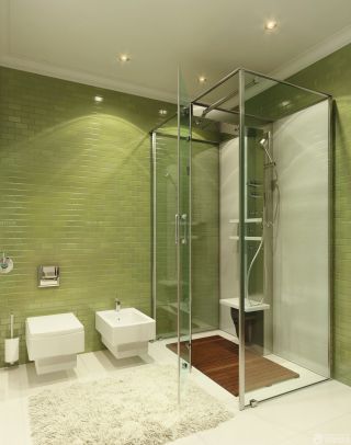 最新家居浴室不锈钢玻璃门设计图片
