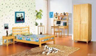 可爱儿童房间原木色家具设计图片