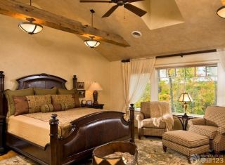 美式古典风格乡村别墅卧室设计图片