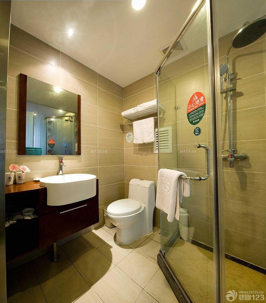 快捷酒店卫生间洗手池装修效果图欣赏